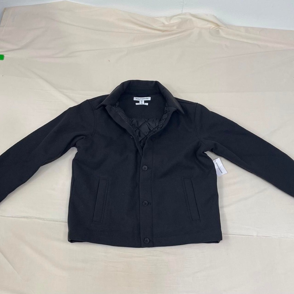 Amazon Essentials Black Button-Front Jacket – Size Medium